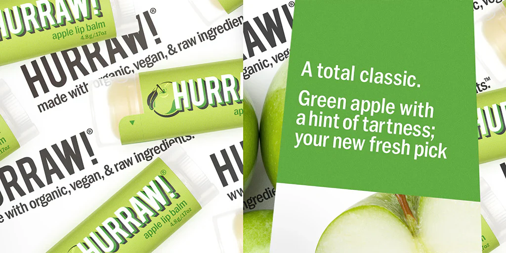 Hurraw Lip Balm 4.8g, Balms Collection, Apple Flavour - Image 2