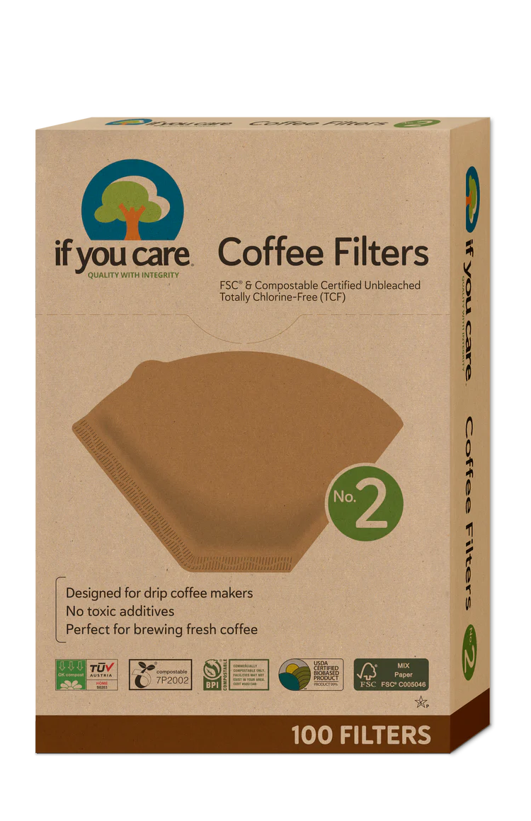 If You Care Coffee Filters No2. Or No4., 100 Filters Unbleached & Chlorine Free