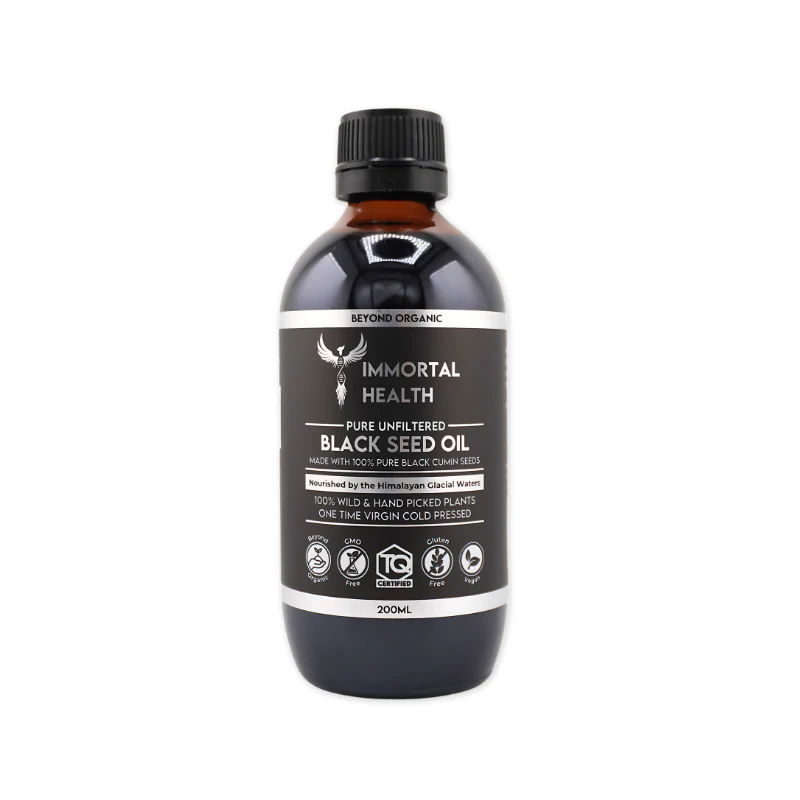 Immortal Health Pure Unfiltered Black Seed Oil 100mL Or 200mL, TQ Certified