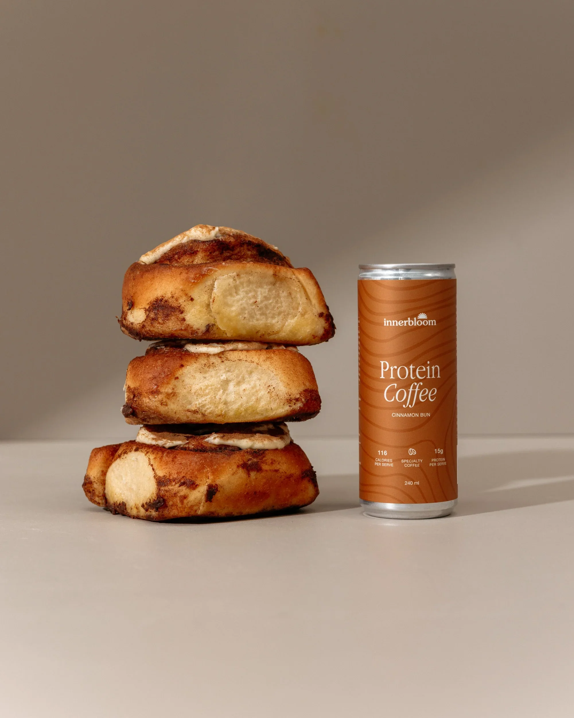 Innerbloom Cinnamon Bun Protein Coffee 240mL, Only 116 Calories Per Serve - Image 2