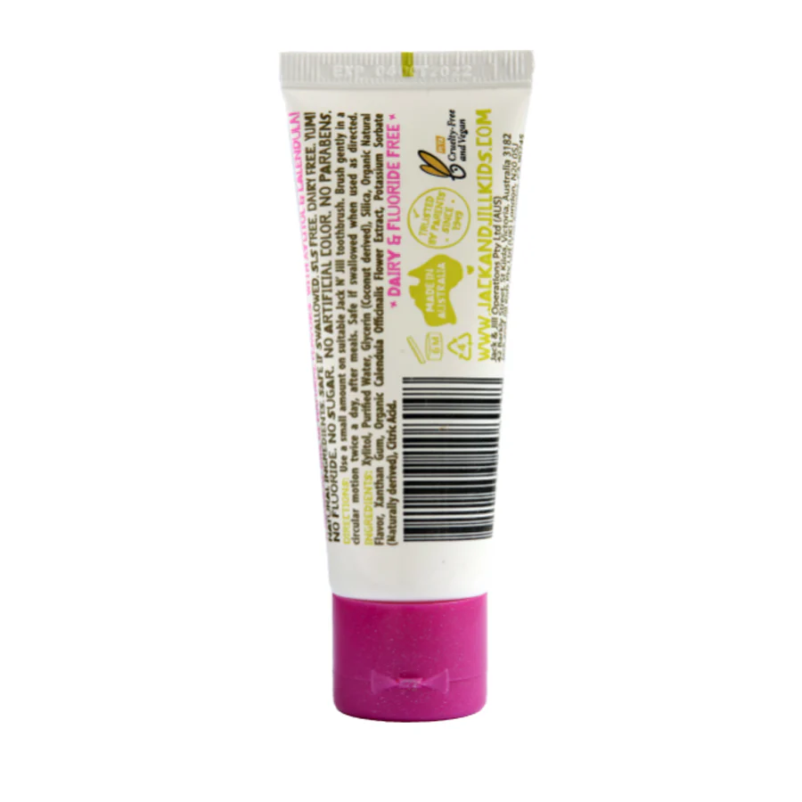 Jack N' Jill Natural Kid's Toothpaste Berries and Cream Flavour 50g Fluoride Free - Image 2