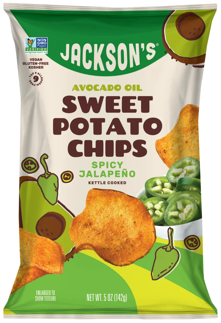 Jackson’s Avocado Oil Sweet Potato Chips 142g, Spicy Jalapeño Heat