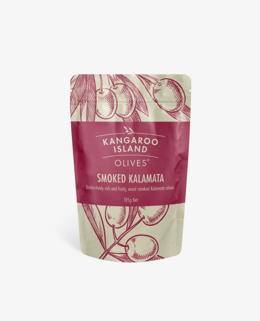 Kangaroo Island Smoked Kalamata Olives 185g, Distinctively Rich & Fruity - Image 2