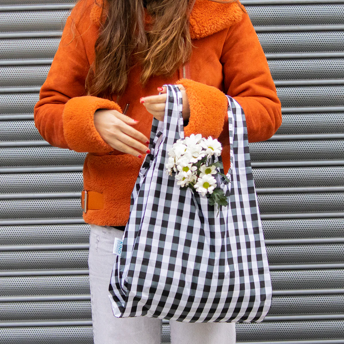 Kind Bag Medium Size, Gingham Pattern - Image 5