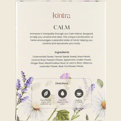 Kintra Herbal Tea Calm 25 Tea Bags, Soothing Relaxation Herbal Blend - Image 2