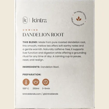 Kintra Herbal Tea Dandelion Root 25 Tea Bags, Pure Liver Support - Image 2