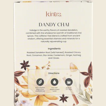 Kintra Dandy Chai Tea Bags 32 Bags, Spiced Roasted Dandelion Brew - Image 2