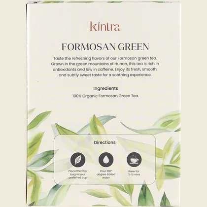 Kintra Formosan Green Tea 32 Bags, Smooth Organic Taiwanese Green Tea - Image 2