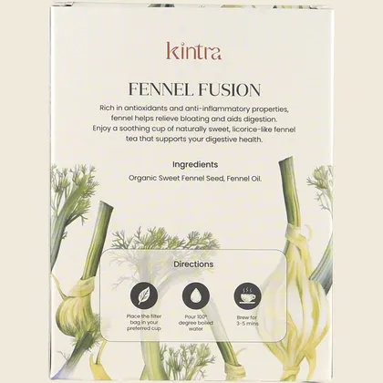 Kintra Herbal Tea Fennel Fusion 25 Tea Bags, Digestive Comfort Blend - Image 2