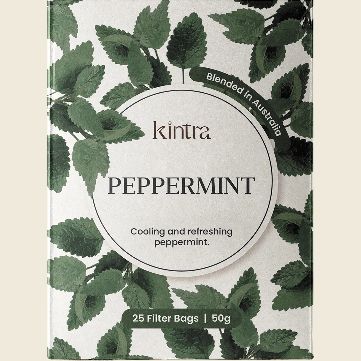 Kintra Herbal Tea Peppermint 25 Tea Bags, Pure Mint Refresh
