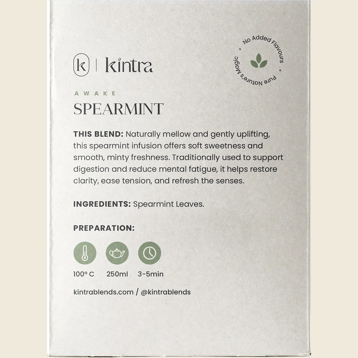 Kintra Herbal Tea Spearmint 25 Tea Bags, Gentle Mint Freshness - Image 2