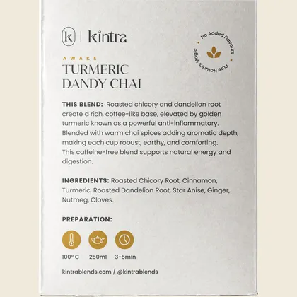 Kintra Herbal Tea Turmeric Dandy Chai 32 Tea Bags, Spiced Root Wellness - Image 2