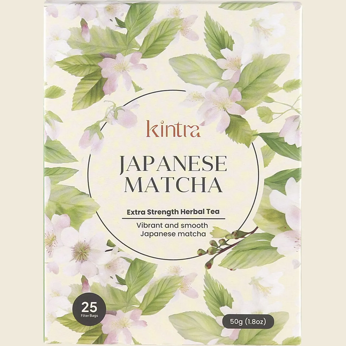 Kintra Japanese Matcha Tea Bags 25 Bags, Smooth Antioxidant Green Tea
