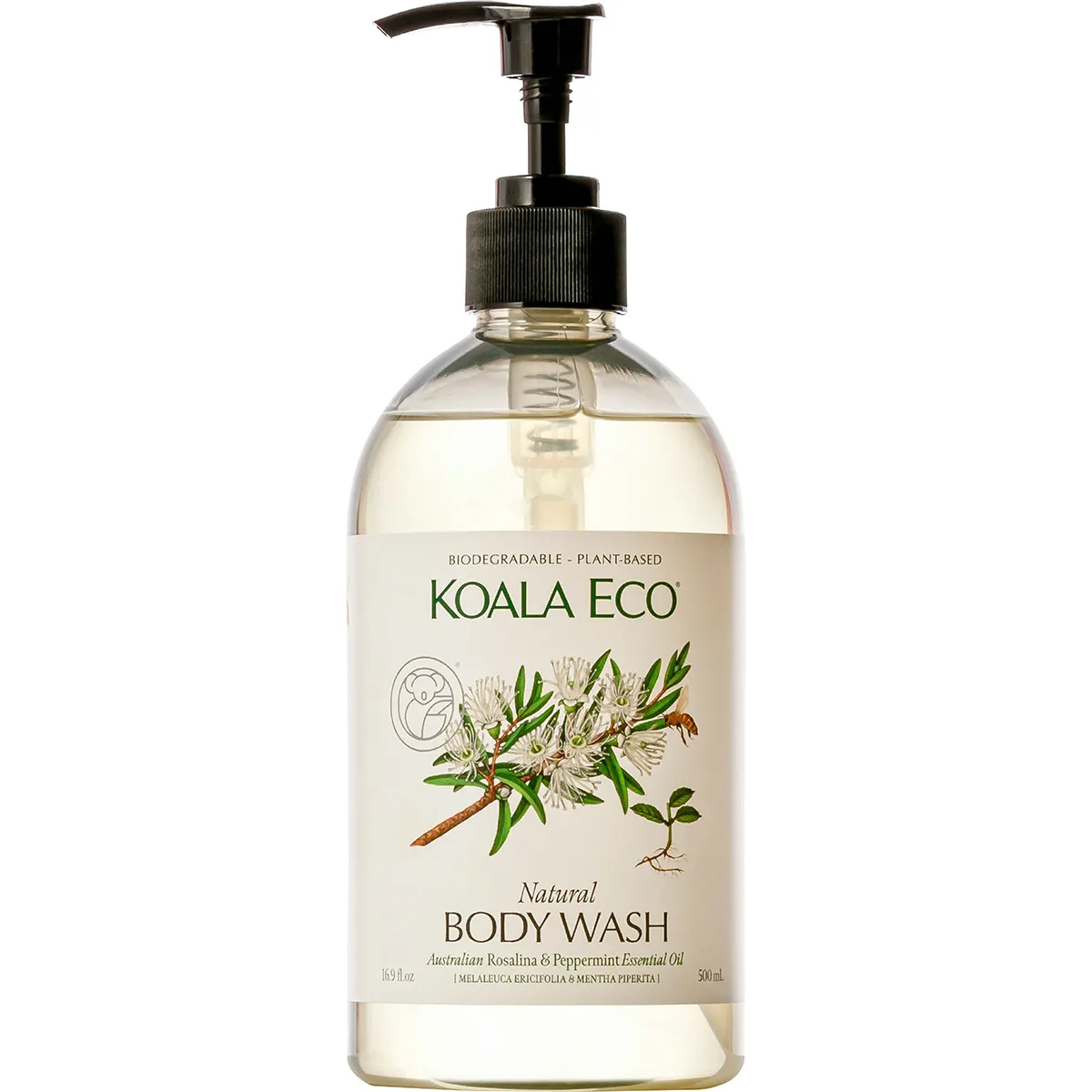 Koala Eco Natural Body Wash 500mL, With Australian Rosalina & Peppermint Essential Oil