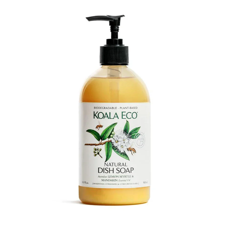Koala Eco Natural Dish Soap 500mL Or 1L, With Australian Lemon Myrtle & Mandarin Essential Oils