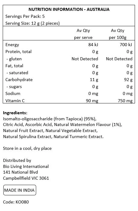 Koochikoo Organic No Sugar Lollipops 60g, Vitamin C & Watermelon Flavoured - Image 3