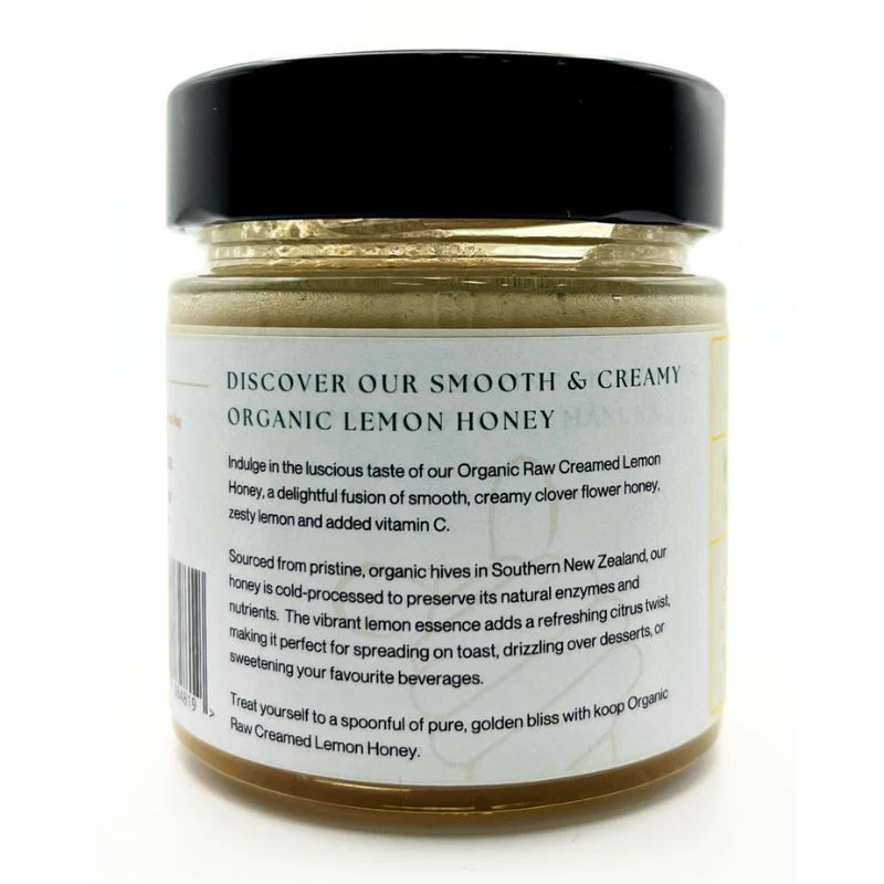 Koop Organic Creamy Lemon Honey 250g, Deliciously Zesty Raw Creamed Honey With A Hit Of Vitamin C! - Image 2