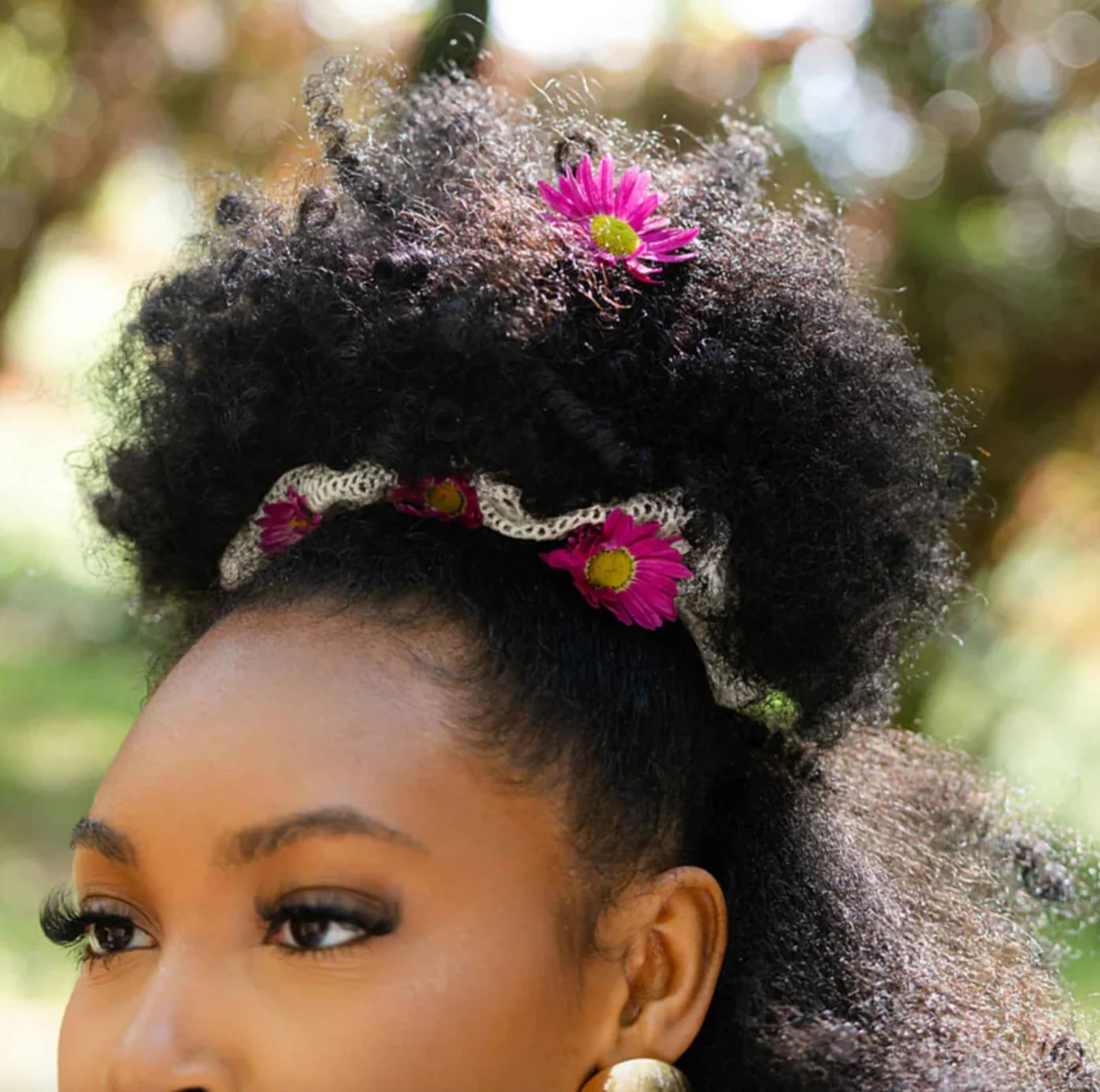 Kooshoo Plastic-Free Honeycomb Scrunchie, Coconut Milk Coloured Fabric - Image 3