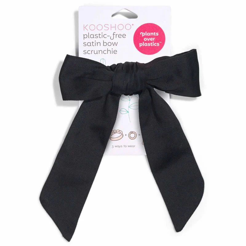 Kooshoo Plastic-free Satin Bow Scrunchies, Please Select Your Colour