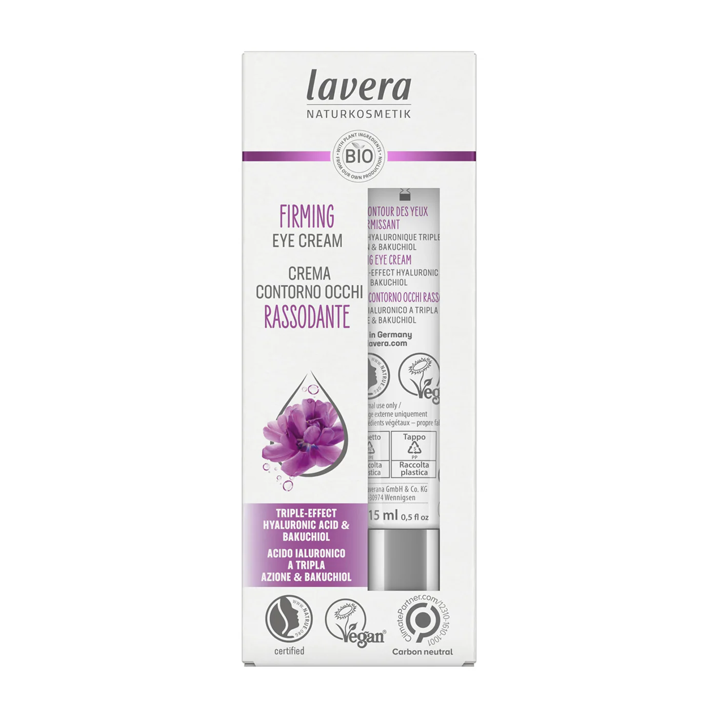 Lavera Firming Eye Cream 15mL, Triple Effect Counteracts The Aging Process