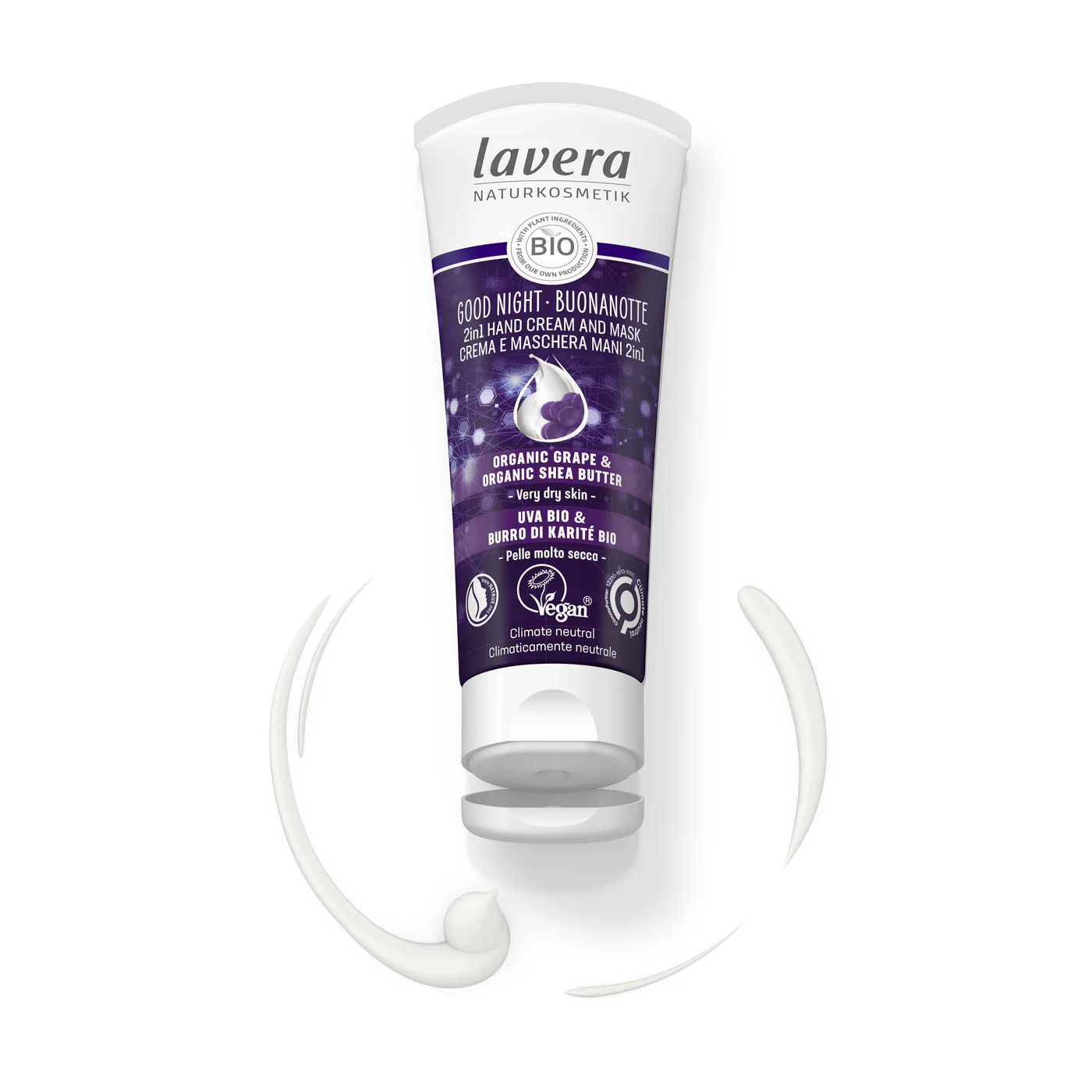 Lavera Hand Cream & Mask 75ml, Good Night 2in1 - Image 2