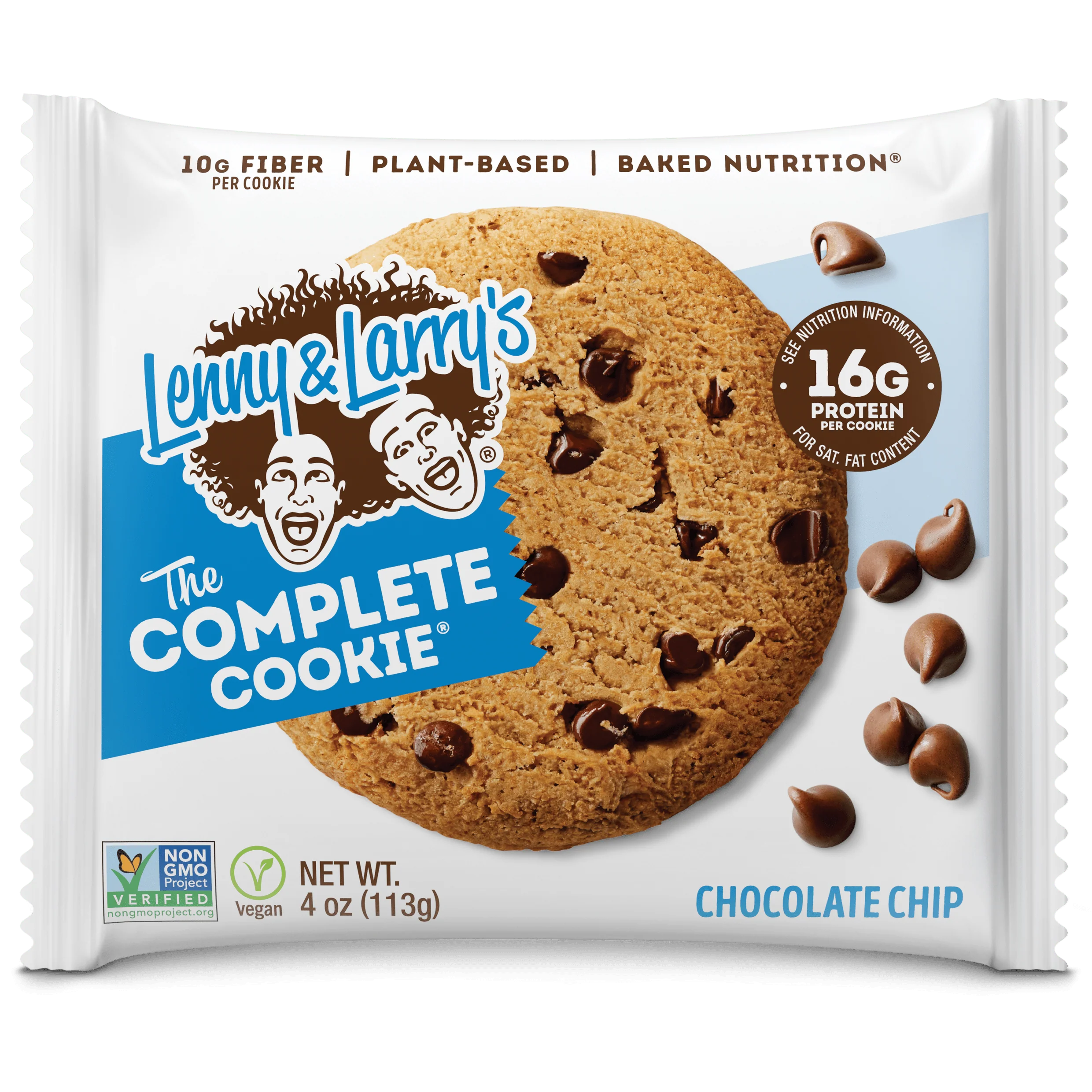Lenny & Larry's The Complete Cookie, Single Cookie 113g Or A Box Of 12 Cookies, Chocolate Chip Flavour Vegan