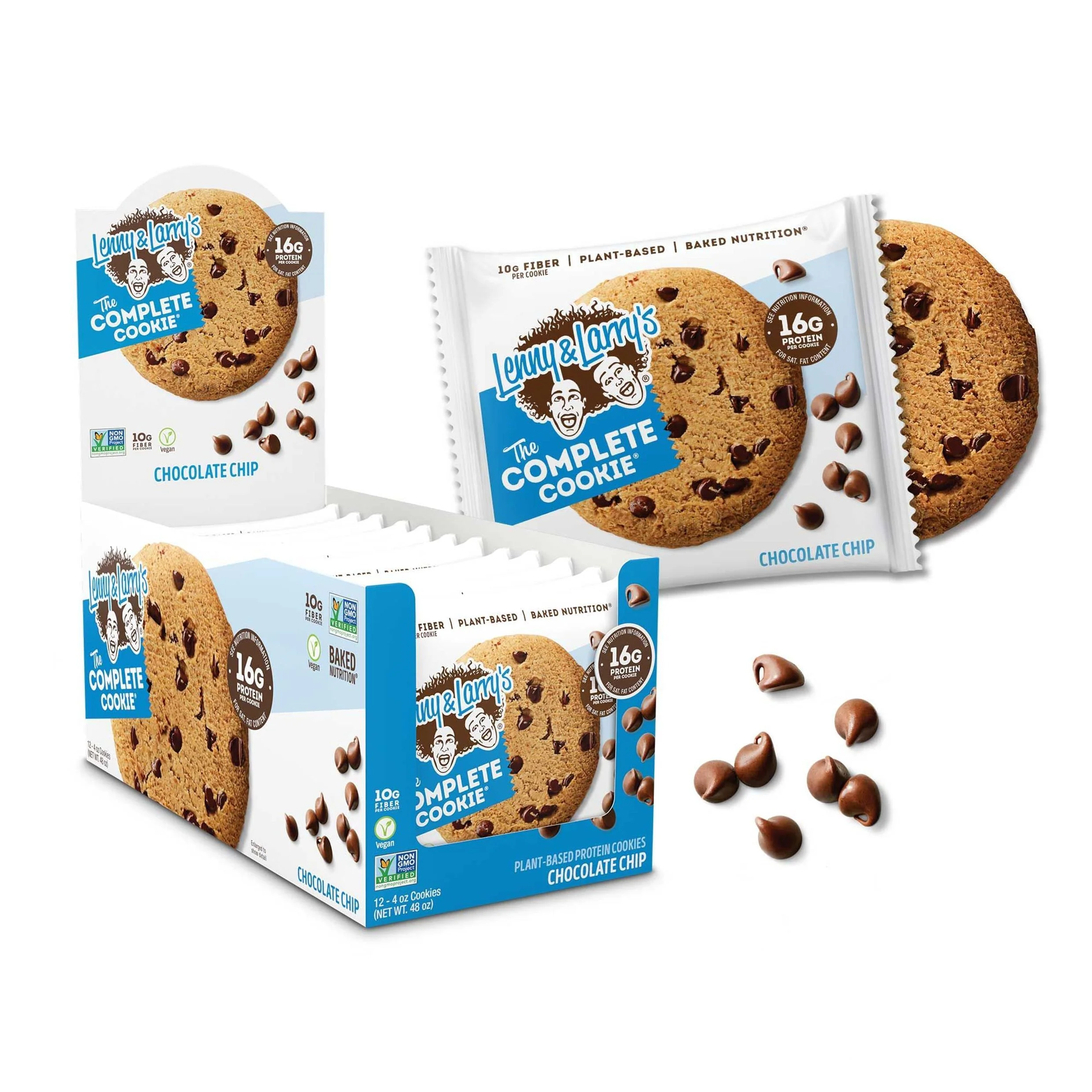 Lenny & Larry's The Complete Cookie, Single Cookie 113g Or A Box Of 12 Cookies, Chocolate Chip Flavour Vegan - Image 2