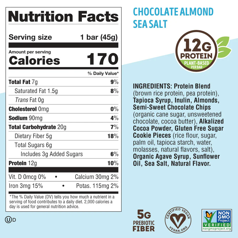 Lenny & Larry's Cookie-Fied Bar 45g, Chocolate Almond Sea Salt Flavour - Image 3