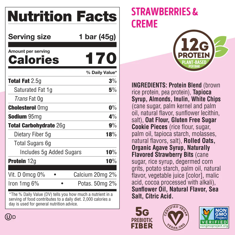 Lenny & Larry's Cookie-Fied Bar 45g, Strawberries & Creme Flavour - Image 3