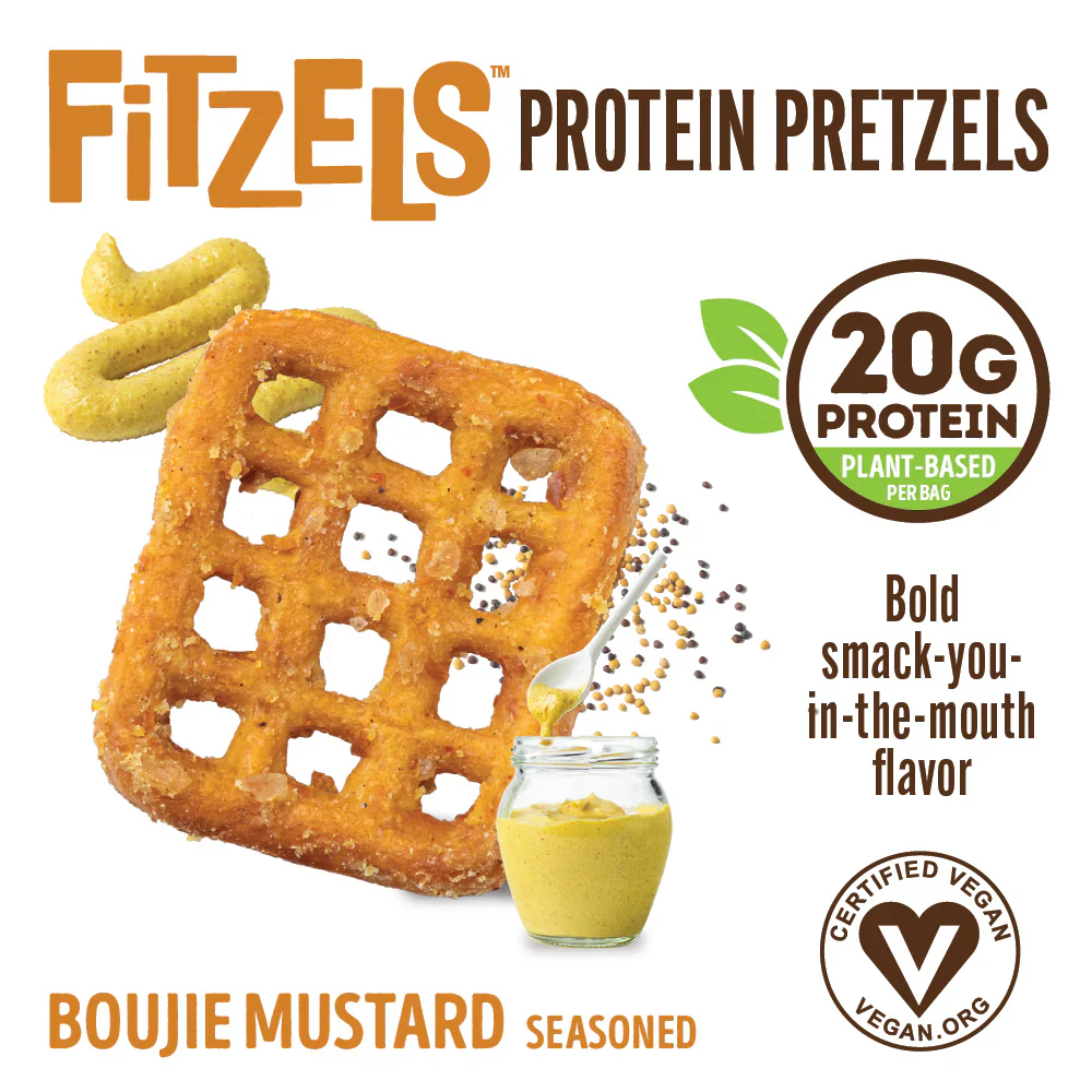 Lenny & Larry's Fitzels Protein Pretzels 85g, Boujie Mustard Flavour - Image 2