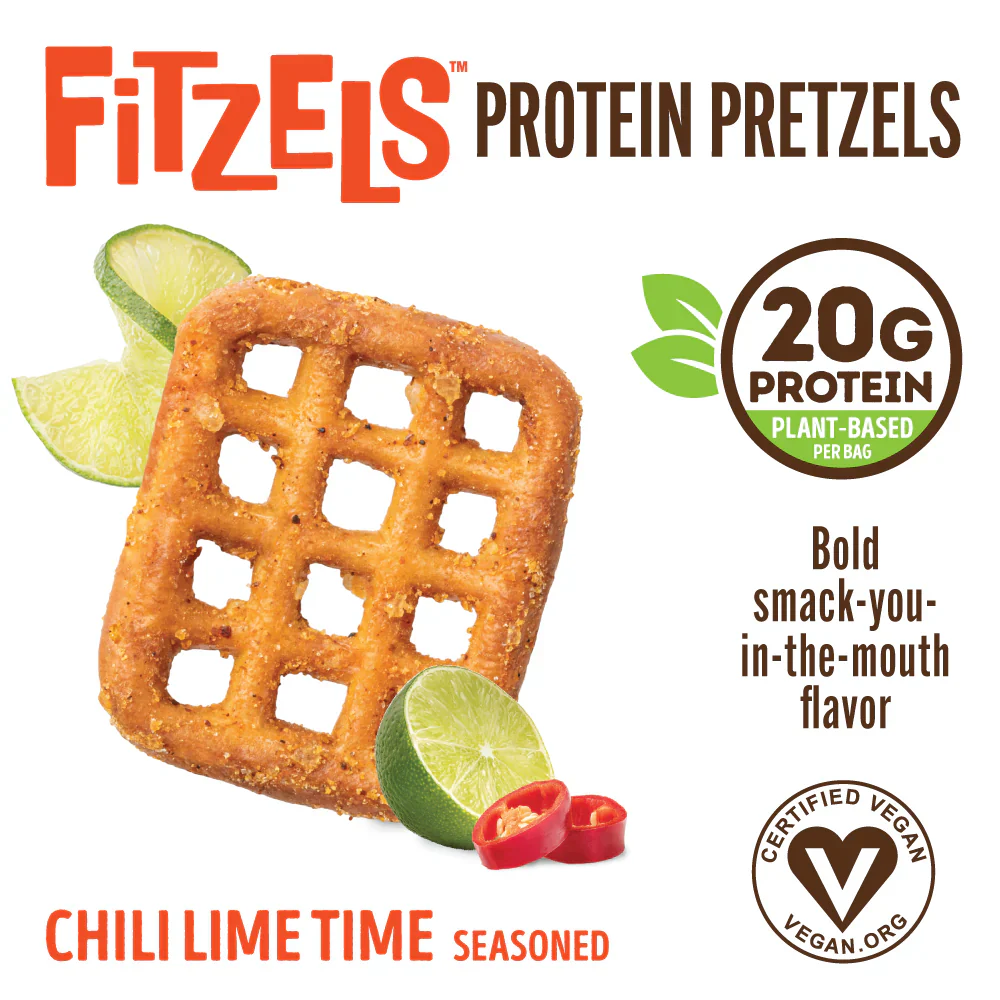 Lenny & Larry's Fitzels Protein Pretzels 85g, Chili Lime Time - Image 2