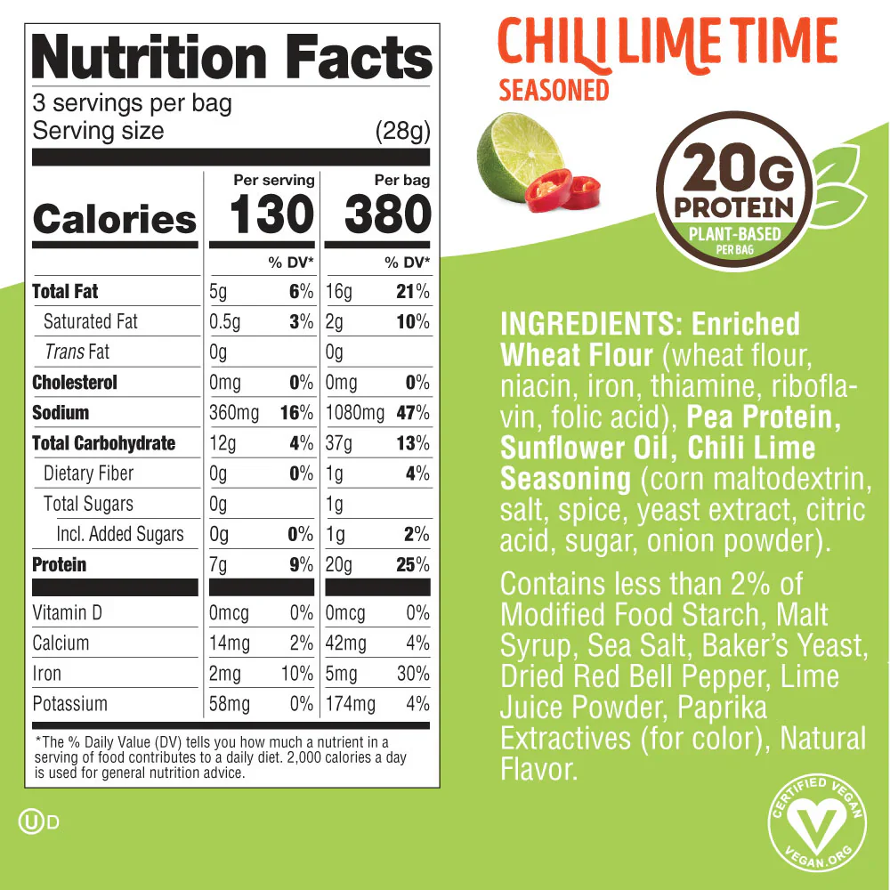 Lenny & Larry's Fitzels Protein Pretzels 85g, Chili Lime Time - Image 3