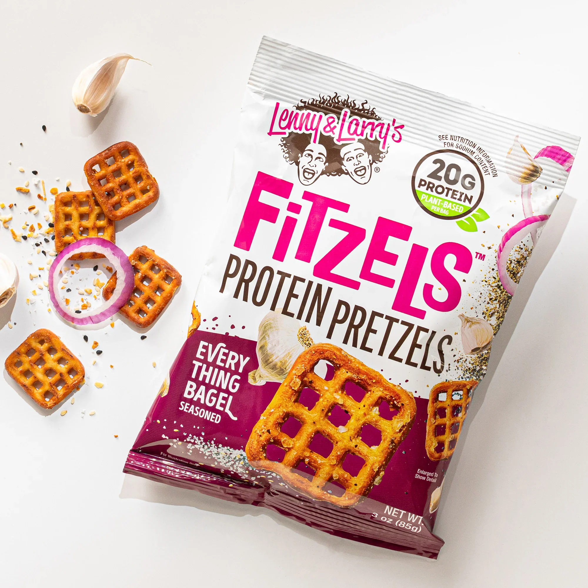 Lenny & Larry's Fitzels Protein Pretzels 85g, Everything Bagel Flavour - Image 3