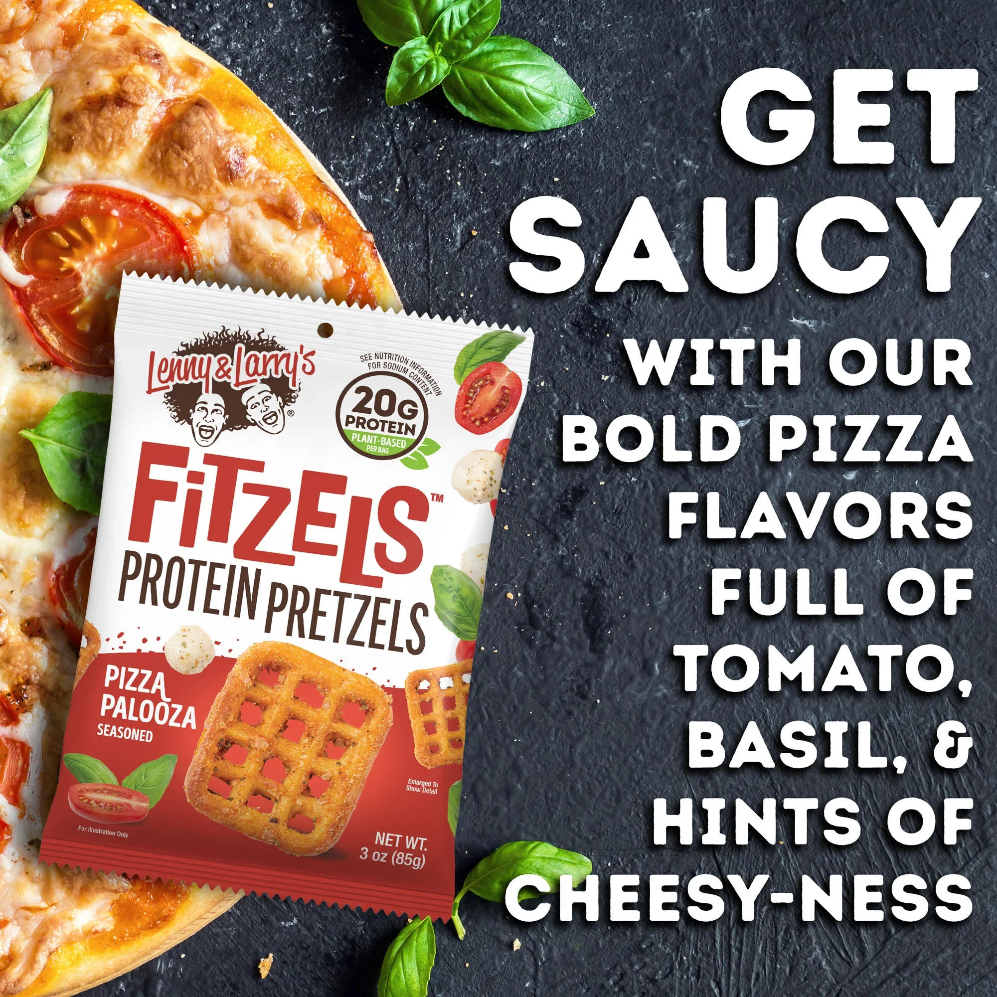 Lenny & Larry's Fitzels Protein Pretzels 85g, Pizza Palooza Flavour - Image 4