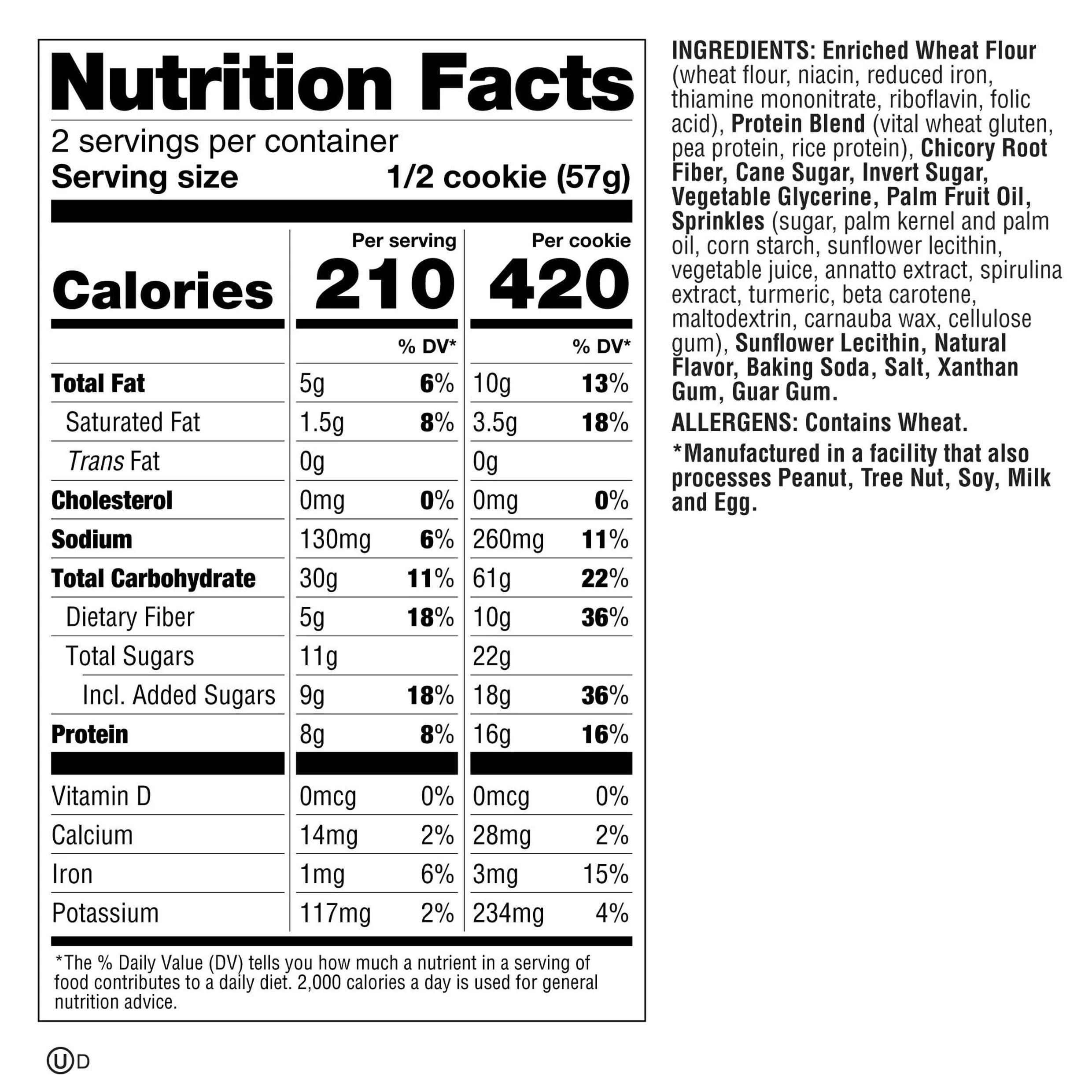 Lenny & Larry's The Complete Cookie, Single Cookie 113g Or A Box Of 12 Cookies, Birthday Cake Flavour Vegan - Image 5