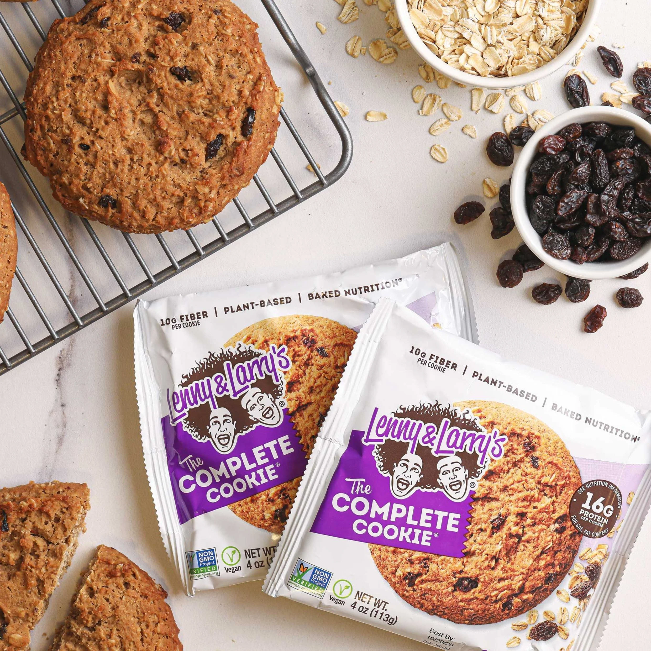 Lenny & Larry's The Complete Cookie, Single Cookie 113g Or A Box Of 12 Cookies, Oatmeal Raisin Flavour Vegan - Image 4
