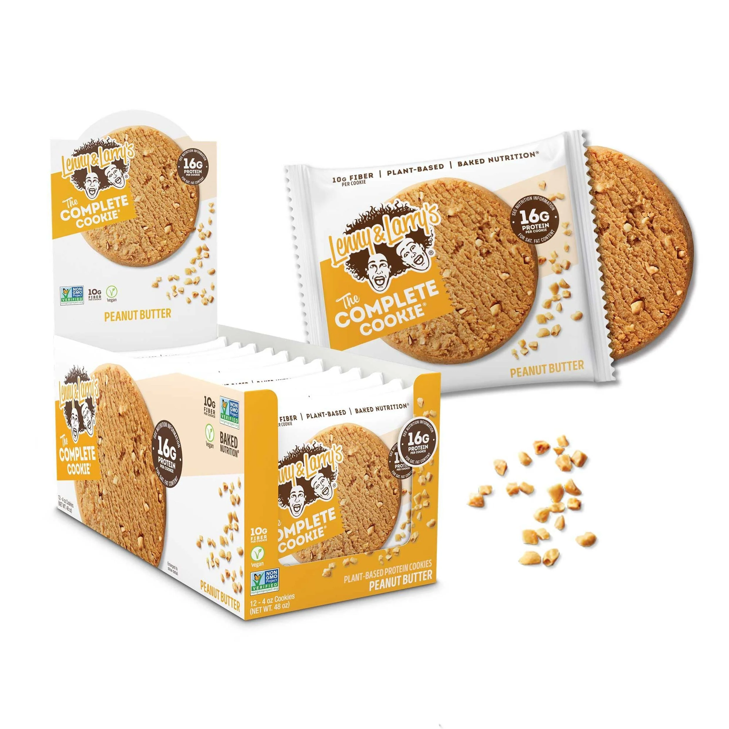 Lenny & Larry's The Complete Cookie, Single Cookie 113g Or A Box Of 12 Cookies, Peanut Butter Flavour Vegan - Image 2