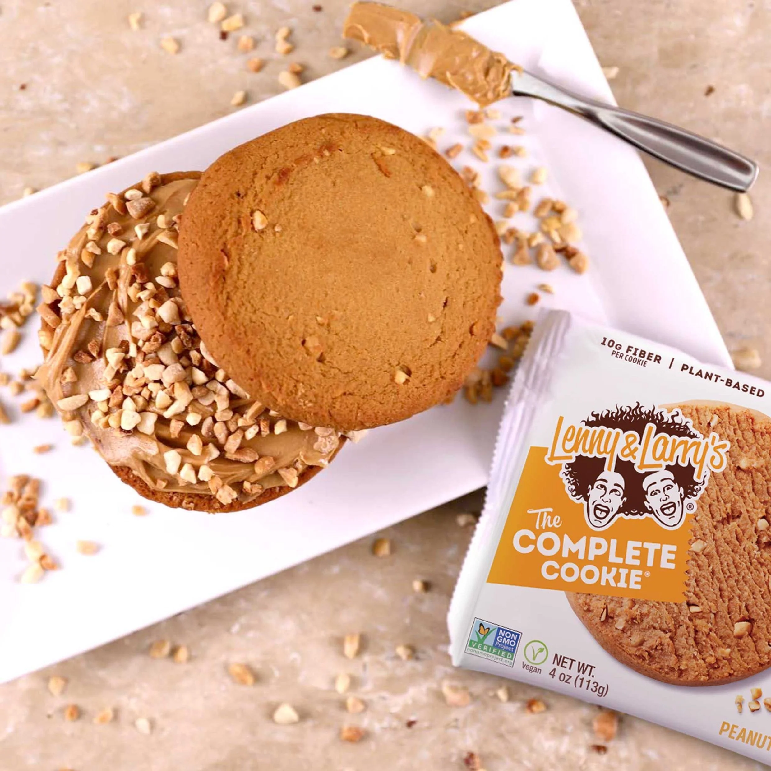Lenny & Larry's The Complete Cookie, Single Cookie 113g Or A Box Of 12 Cookies, Peanut Butter Flavour Vegan - Image 4