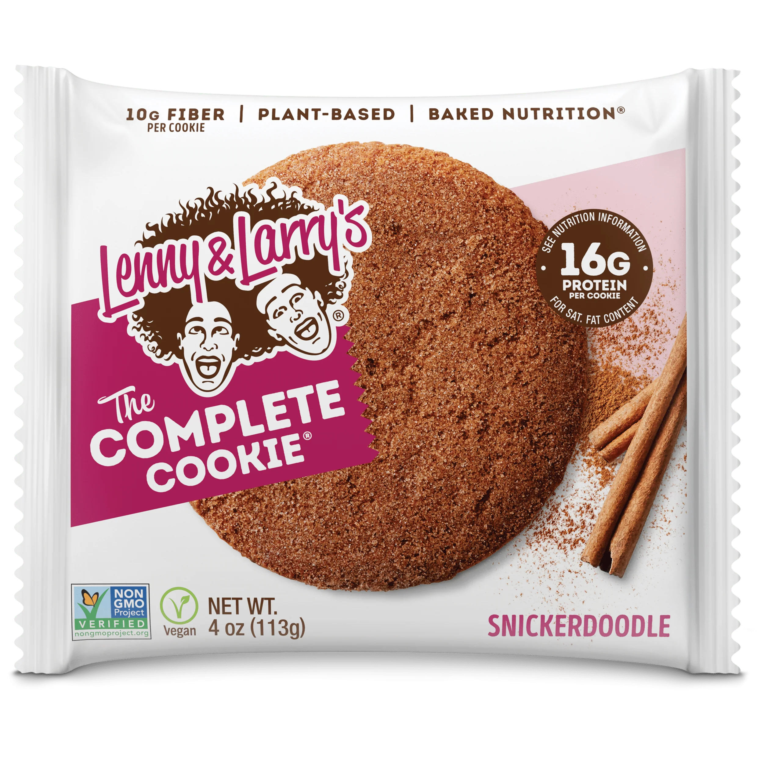 Lenny & Larry's The Complete Cookie, Single Cookie 113g Or A Box Of 12 Cookies, Snickerdoodle Flavour Vegan