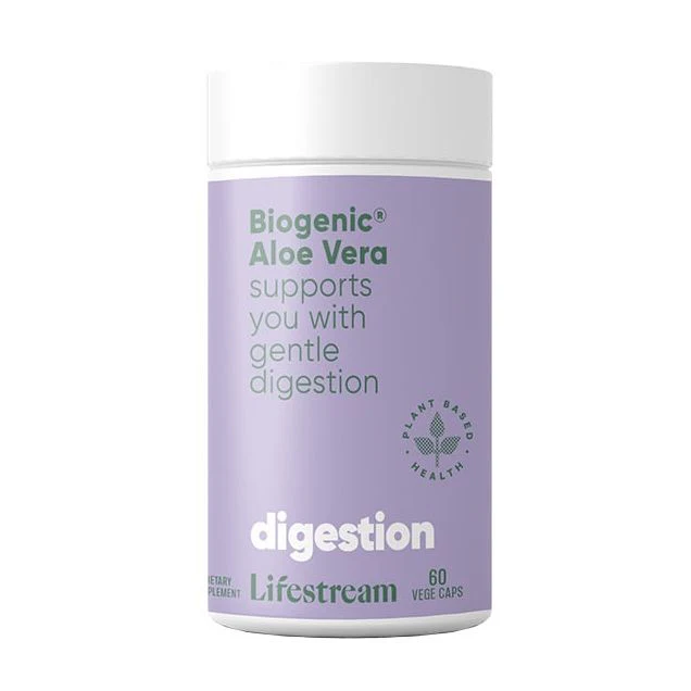 Lifestream Biogenic Aloe Vera 120 Vegetarian Capsules, From Fresh Inner Leaf Aloe Vera