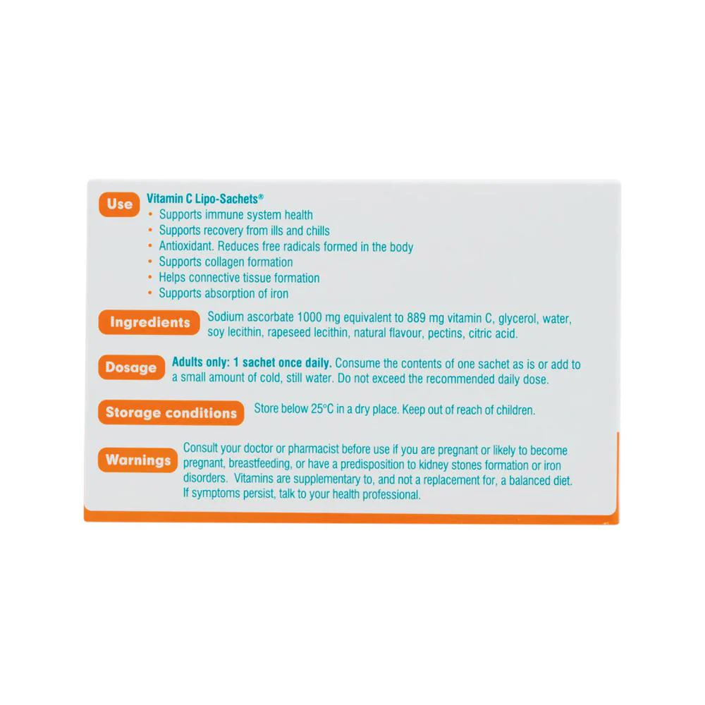 Liposhell Vitamin C Lipo-Sachets® 30 x 5g Oral Liquid Sachets, One Per Day Original Flavour - Image 2