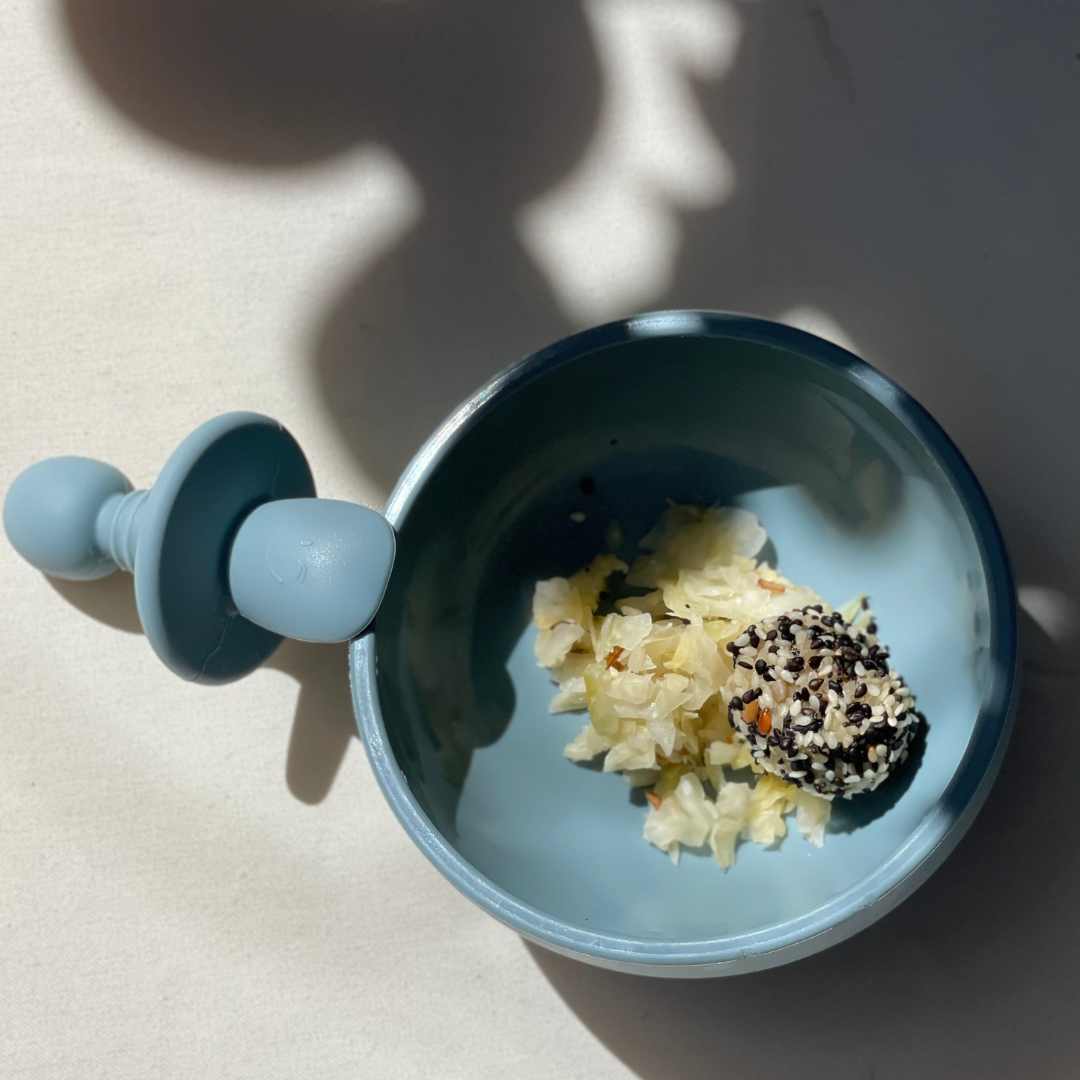 Little Mashies Silicone Sucky Bowl, Dusty Blue - Image 2
