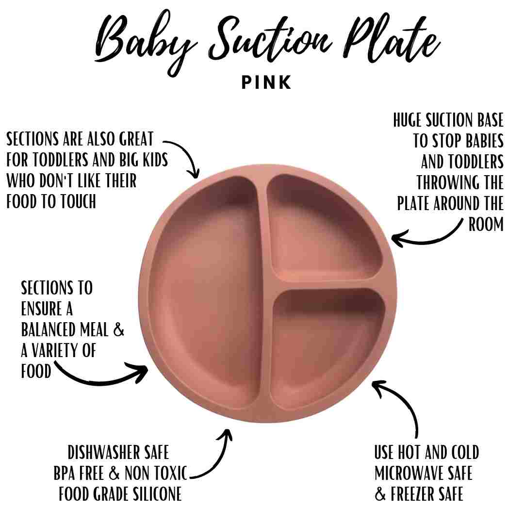 Little Mashies Silicone Sucky Platter Plate, Blush Pink - Image 4