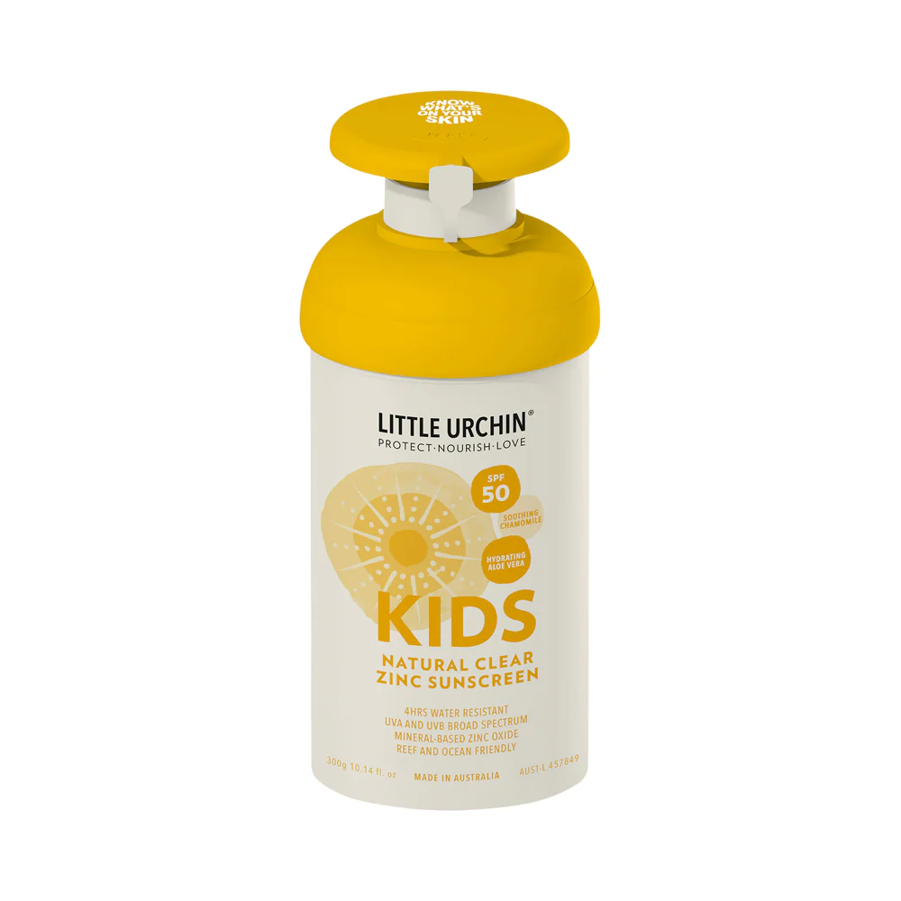 Little Urchin Natural Clear Zinc Kids Sunscreen SPF 50+ 100g Or 300g, 4 Hours Water Resistant - Image 4
