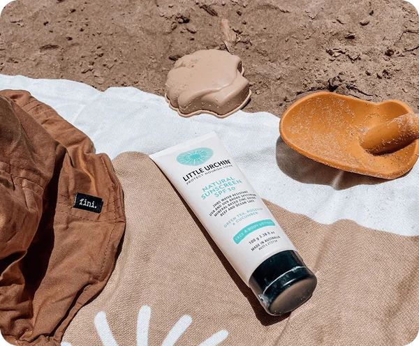 Little Urchin Natural Clear Zinc Sunscreen SPF 30+ 100g, 2 Hours Water Resistant  & Fragrance Free - Image 3