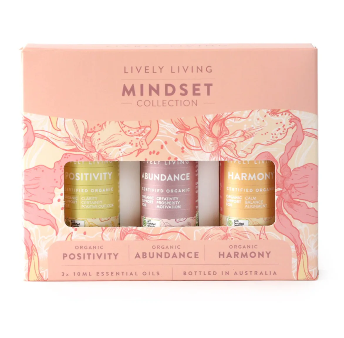 Lively Living Certified Organic MINDSET Essentials Trio Collection {3x10mL}, With Positivity, Abundance & Harmony - Image 2