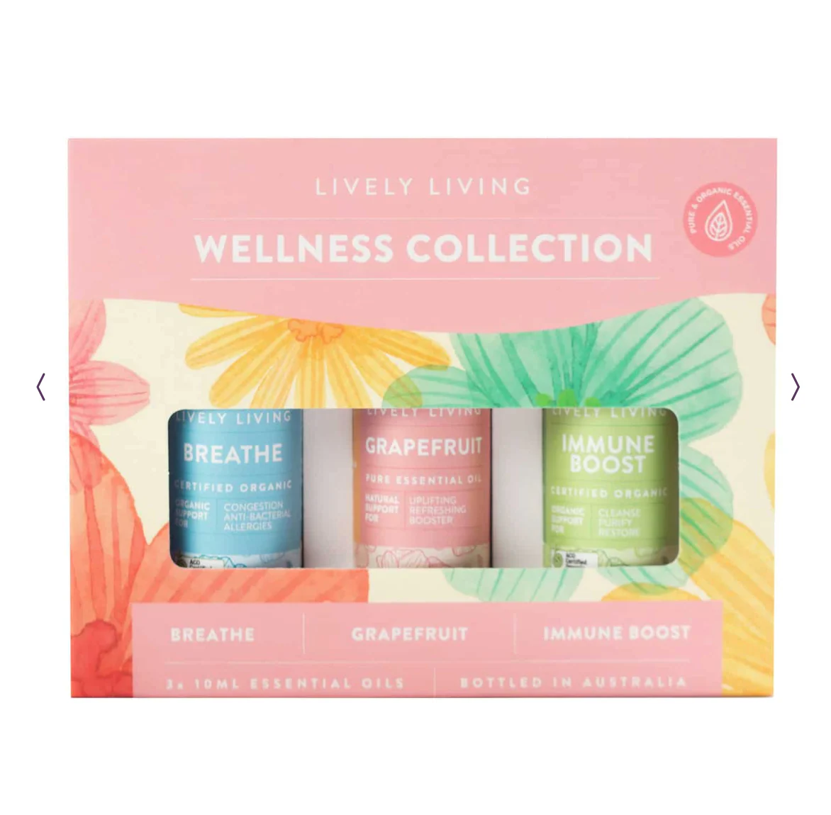 Lively Living Certified Organic WELLNESS Essentials Trio Collection {3x10mL}, With Breathe, Grapefruit & Immune Boost - Image 2