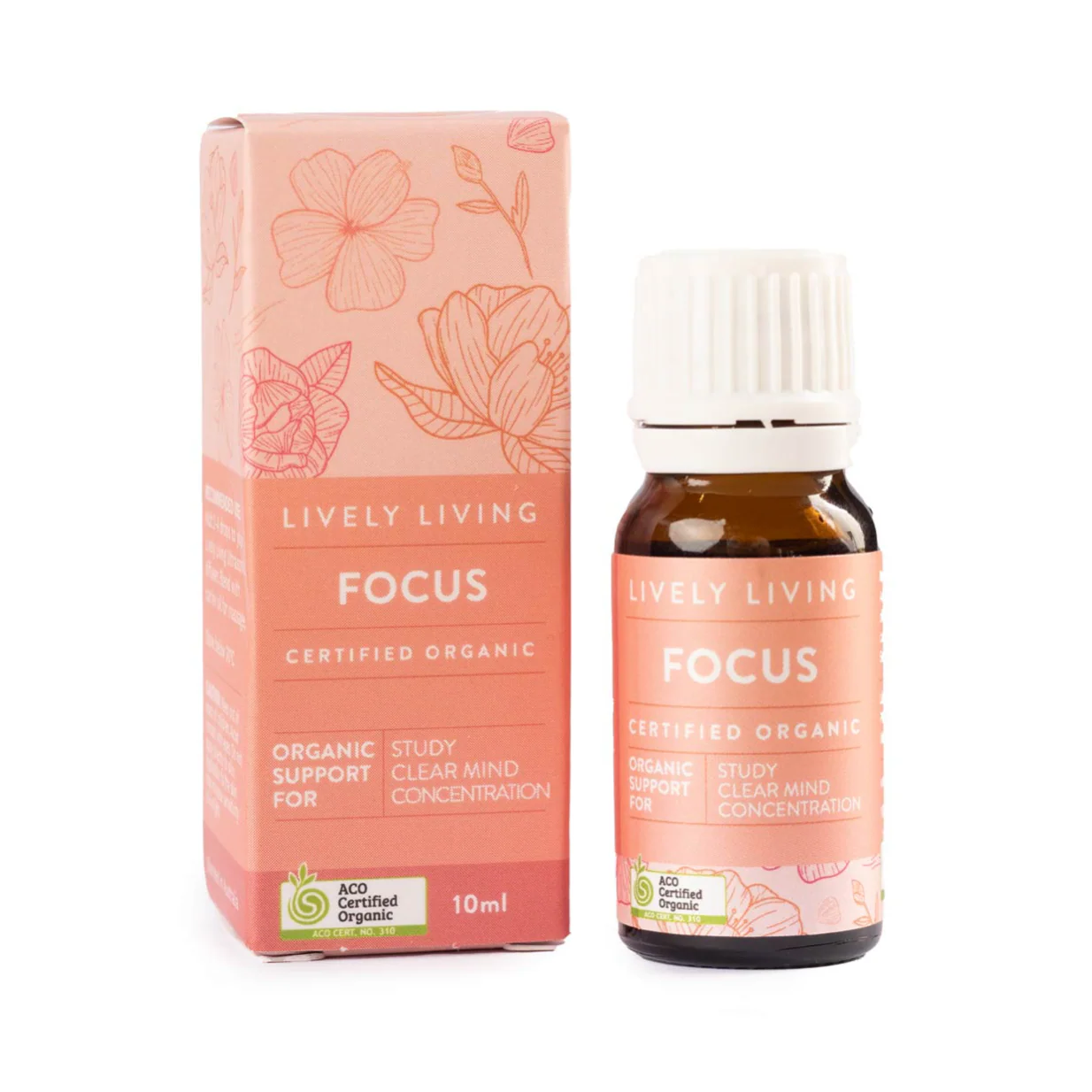 Lively Living Certified Organic Focus Essential Oil Blend 10mL, Enhance Your Concentration