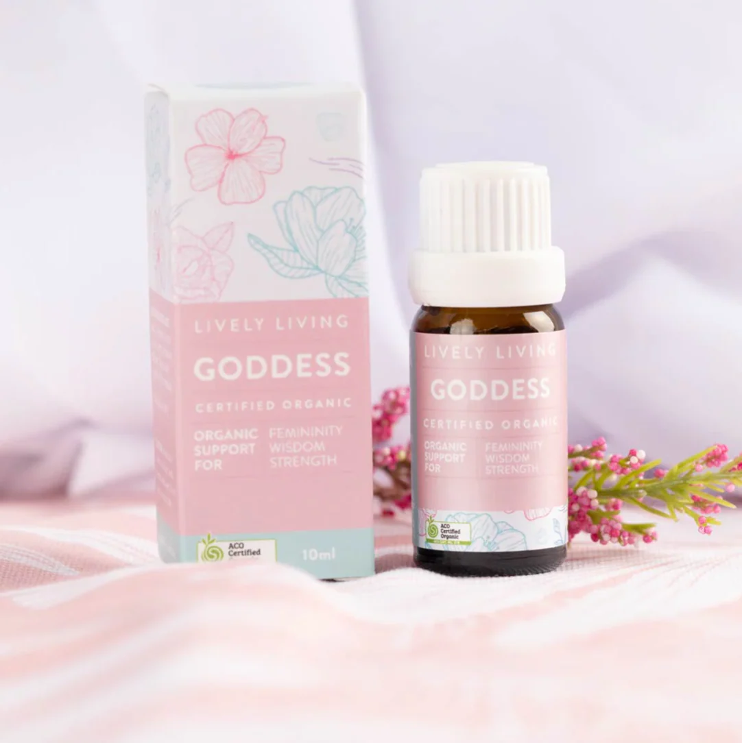 Lively Living Certified Organic Goddess Essential Oil Blend 10mL, For Wisdom & Strength