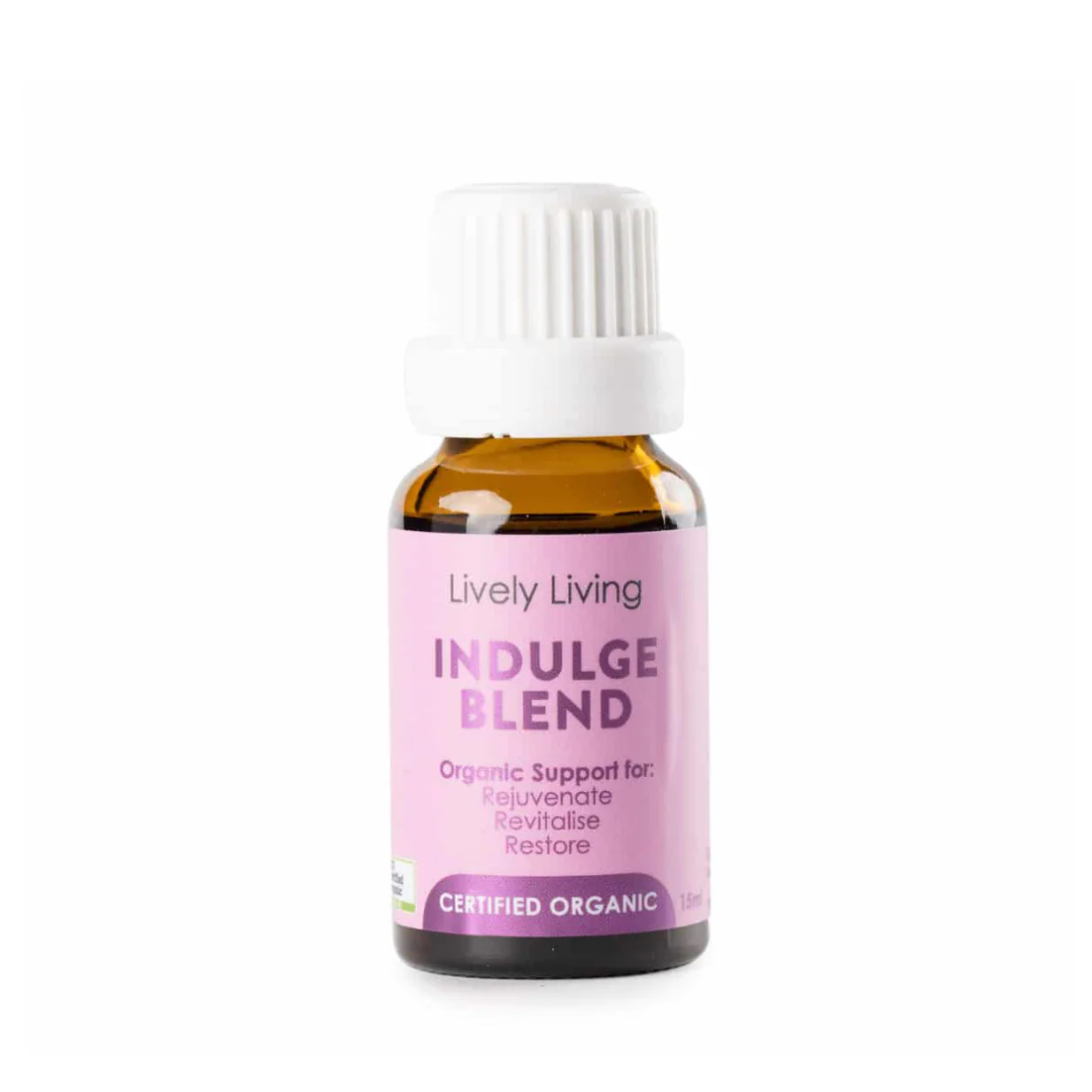 Lively Living Certified Organic Indulge Essential Oil Blend 15mL, Rejuvenate & Revitalise